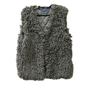 Simply Vera Womens Gray Faux Fur Vest Size SM-MED